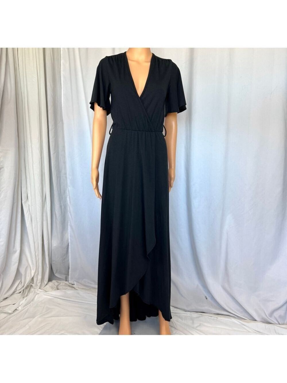 Go Couture Maxi Dress Black Knit Women's M